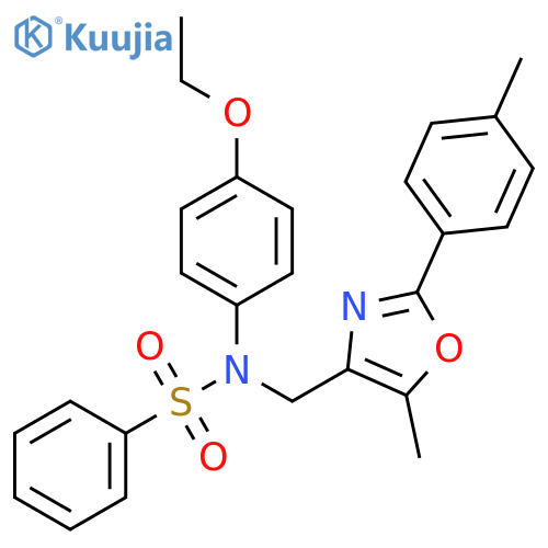 N-(4-ethoxyphenyl)-N-{[5-methyl-2-(4-methylphenyl)-1,3-oxazol-4-yl]methyl}benzenesulfonamide structure