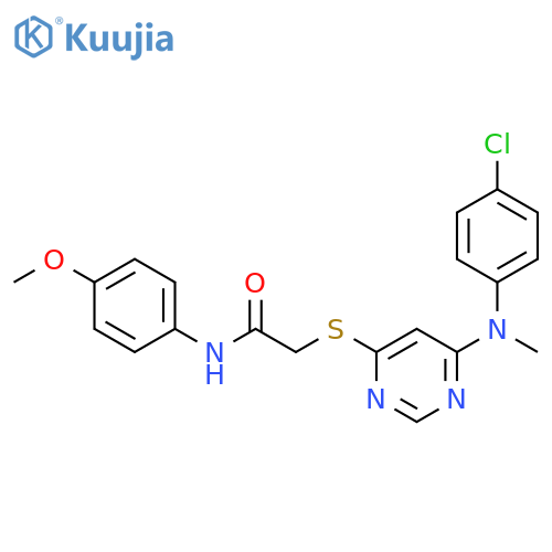 2-[(6-{[(4-chlorophenyl)methyl]amino}pyrimidin-4-yl)sulfanyl]-N-(4-methoxyphenyl)acetamide structure