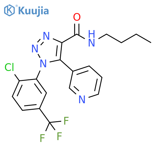 N-butyl-1-[2-chloro-5-(trifluoromethyl)phenyl]-5-(pyridin-3-yl)-1H-1,2,3-triazole-4-carboxamide structure