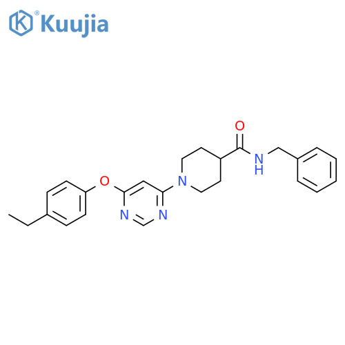 N-benzyl-1-6-(4-ethylphenoxy)pyrimidin-4-ylpiperidine-4-carboxamide structure