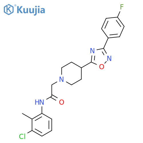 N-(3-chloro-2-methylphenyl)-2-{4-3-(4-fluorophenyl)-1,2,4-oxadiazol-5-ylpiperidin-1-yl}acetamide structure