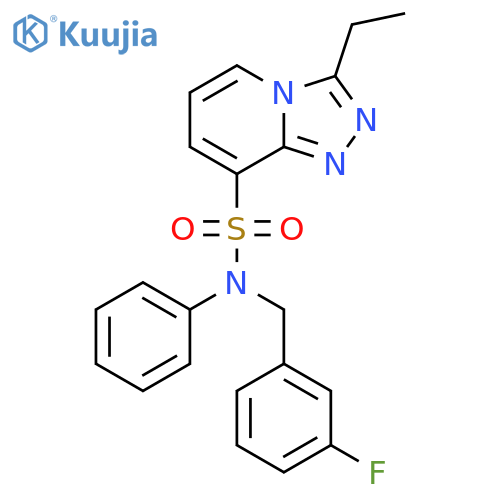 3-ethyl-N-(3-fluorophenyl)methyl-N-phenyl-1,2,4triazolo4,3-apyridine-8-sulfonamide structure