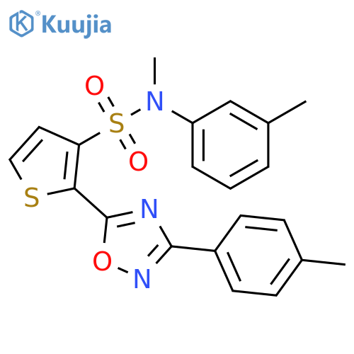 N-methyl-N-(3-methylphenyl)-2-[3-(4-methylphenyl)-1,2,4-oxadiazol-5-yl]thiophene-3-sulfonamide structure