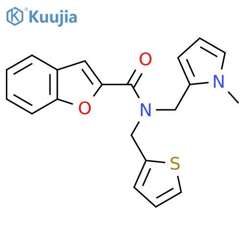 N-(1-methyl-1H-pyrrol-2-yl)methyl-N-(thiophen-2-yl)methyl-1-benzofuran-2-carboxamide structure