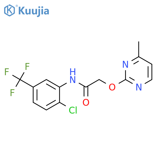 N-[2-chloro-5-(trifluoromethyl)phenyl]-2-[(4-methylpyrimidin-2-yl)oxy]acetamide structure