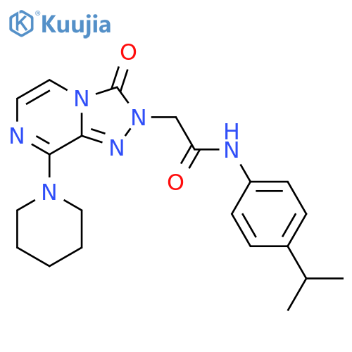 2-3-oxo-8-(piperidin-1-yl)-2H,3H-1,2,4triazolo4,3-apyrazin-2-yl-N-4-(propan-2-yl)phenylacetamide structure