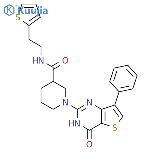 1-{4-oxo-7-phenyl-3H,4H-thieno3,2-dpyrimidin-2-yl}-N-2-(thiophen-2-yl)ethylpiperidine-3-carboxamide structure