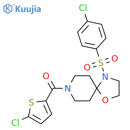 4-(4-chlorobenzenesulfonyl)-8-(5-chlorothiophene-2-carbonyl)-1-oxa-4,8-diazaspiro4.5decane structure