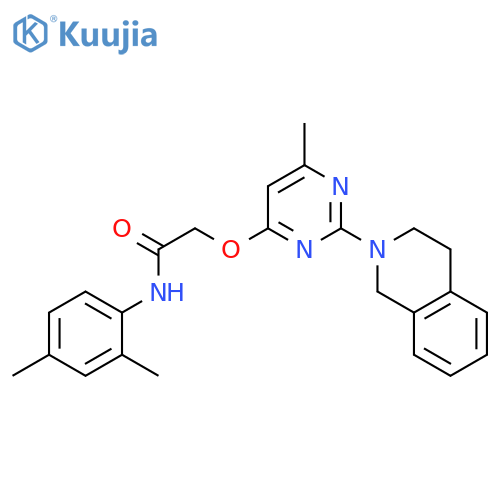 N-(2,4-dimethylphenyl)-2-{[6-methyl-2-(1,2,3,4-tetrahydroisoquinolin-2-yl)pyrimidin-4-yl]oxy}acetamide structure