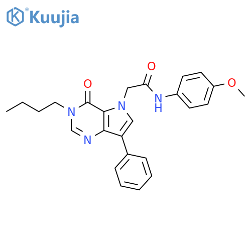 2-{3-butyl-4-oxo-7-phenyl-3H,4H,5H-pyrrolo[3,2-d]pyrimidin-5-yl}-N-(4-methoxyphenyl)acetamide structure