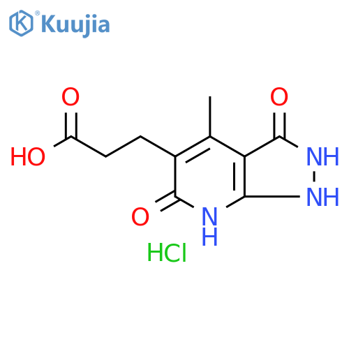 3-{4-methyl-3,6-dioxo-1H,2H,3H,6H,7H-pyrazolo3,4-bpyridin-5-yl}propanoic acid hydrochloride structure