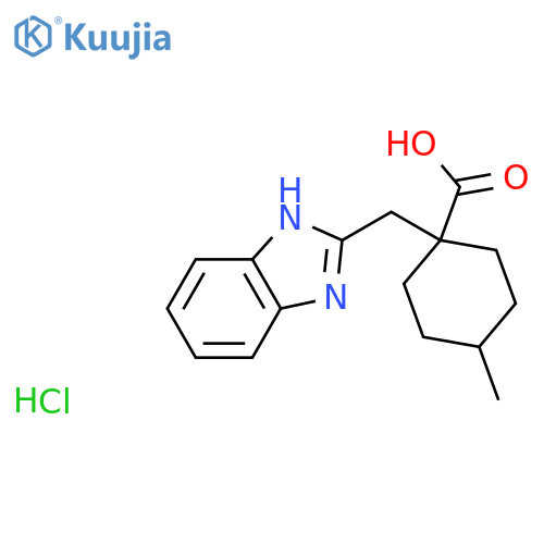 1-(1H-1,3-Benzodiazol-2-ylmethyl)-4-methylcyclohexane-1-carboxylic acid hydrochloride structure