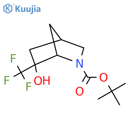 tert-butyl 6-hydroxy-6-(trifluoromethyl)-2-azabicyclo2.2.1heptane-2-carboxylate structure