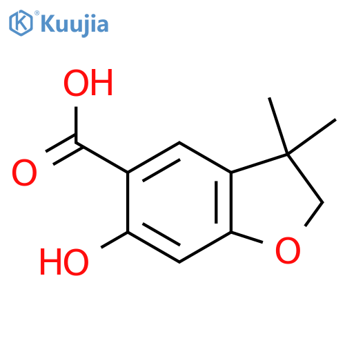 6-Hydroxy-3,3-dimethyl-2,3-dihydrobenzofuran-5-carboxylic acid structure