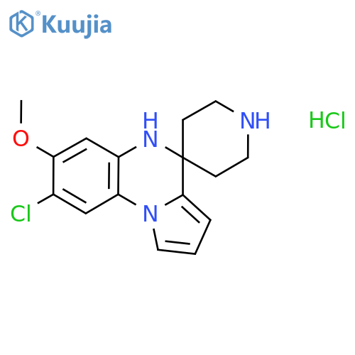 8'-chloro-7'-methoxy-5'H-spiro[piperidine-4,4'-pyrrolo[1,2-a]quinoxaline] hydrochloride structure