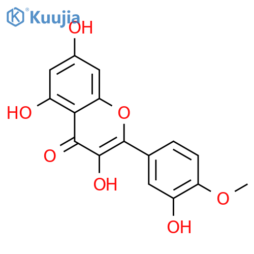 3',4',5,7-tetrahydroxy-3-methoxyflavone 7-(alpha-L-rhamnopyranosyl-(1->6)-beta-D-glucopyranoside) structure