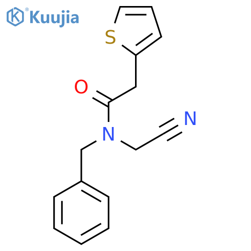 N-benzyl-N-(cyanomethyl)-2-(thiophen-2-yl)acetamide structure