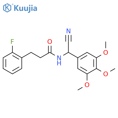 N-[cyano(3,4,5-trimethoxyphenyl)methyl]-3-(2-fluorophenyl)propanamide structure