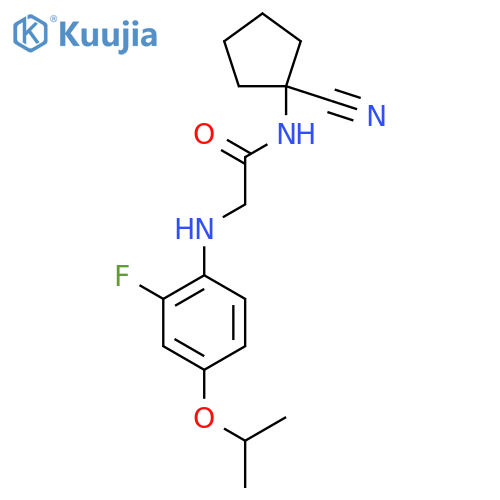 N-(1-cyanocyclopentyl)-2-{[2-fluoro-4-(propan-2-yloxy)phenyl]amino}acetamide structure
