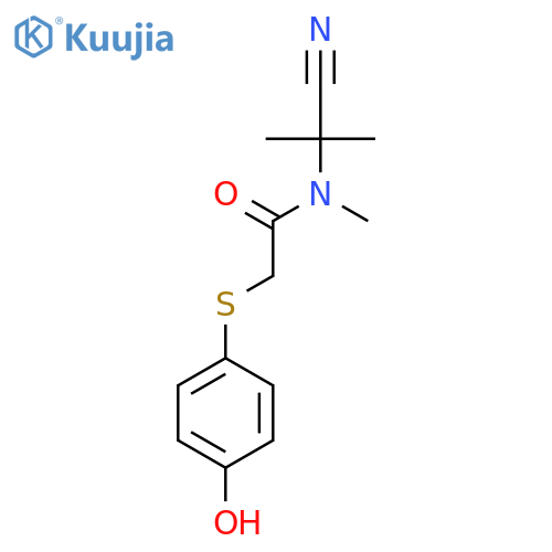 N-(1-cyano-1-methylethyl)-2-[(4-hydroxyphenyl)sulfanyl]-N-methylacetamide structure