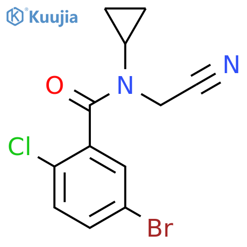 5-bromo-2-chloro-N-(cyanomethyl)-N-cyclopropylbenzamide structure