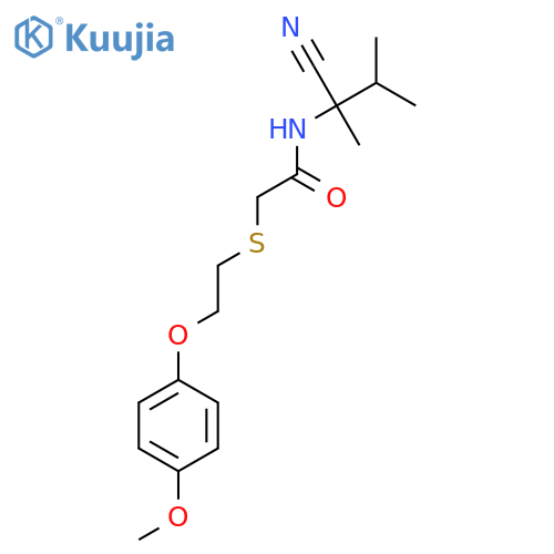 N-(1-cyano-1,2-dimethylpropyl)-2-{[2-(4-methoxyphenoxy)ethyl]sulfanyl}acetamide structure