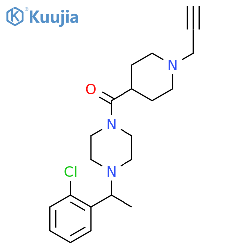 1-[1-(2-Chlorophenyl)ethyl]-4-[1-(prop-2-yn-1-yl)piperidine-4-carbonyl]piperazine structure