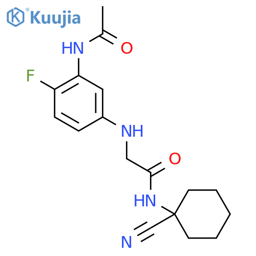 N-(1-cyanocyclohexyl)-2-[(3-acetamido-4-fluorophenyl)amino]acetamide structure
