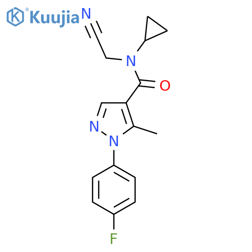N-(cyanomethyl)-N-cyclopropyl-1-(4-fluorophenyl)-5-methyl-1H-pyrazole-4-carboxamide structure