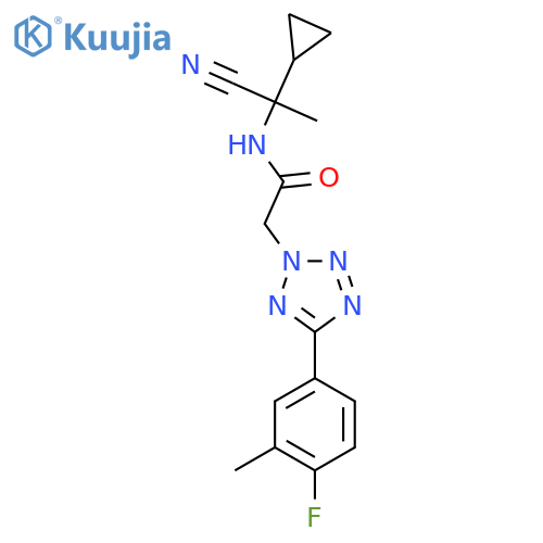 N-(1-cyano-1-cyclopropylethyl)-2-[5-(4-fluoro-3-methylphenyl)-2H-1,2,3,4-tetrazol-2-yl]acetamide structure