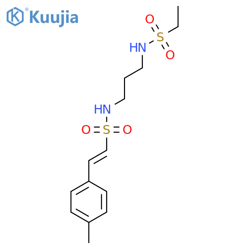 N-(3-ethanesulfonamidopropyl)-2-(4-methylphenyl)ethene-1-sulfonamide structure