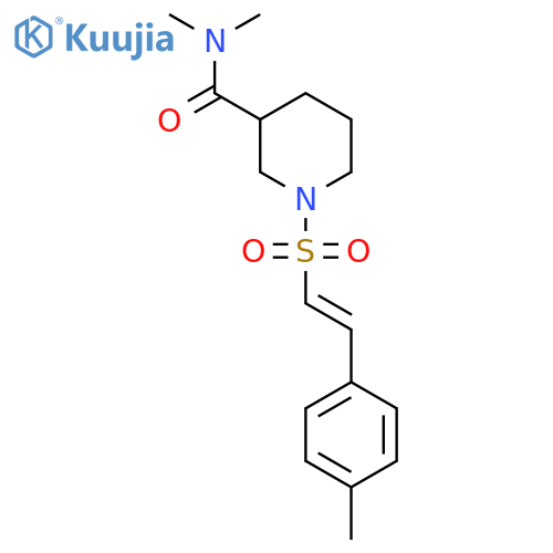 N,N-dimethyl-1-[2-(4-methylphenyl)ethenesulfonyl]piperidine-3-carboxamide structure