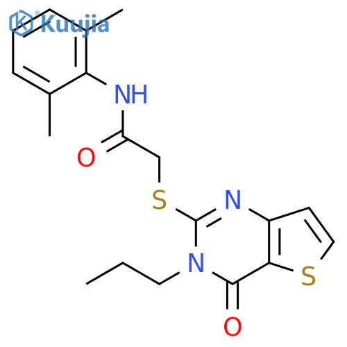 N-(2,6-dimethylphenyl)-2-({4-oxo-3-propyl-3H,4H-thieno[3,2-d]pyrimidin-2-yl}sulfanyl)acetamide structure