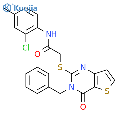 2-({3-benzyl-4-oxo-3H,4H-thieno[3,2-d]pyrimidin-2-yl}sulfanyl)-N-(2-chloro-4-methylphenyl)acetamide structure