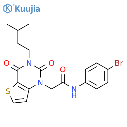 N-(4-bromophenyl)-2-[3-(3-methylbutyl)-2,4-dioxo-1H,2H,3H,4H-thieno[3,2-d]pyrimidin-1-yl]acetamide structure