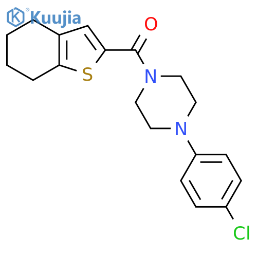 1-(4-Chlorophenyl)-4-(4,5,6,7-tetrahydro-1-benzothiophene-2-carbonyl)piperazine structure