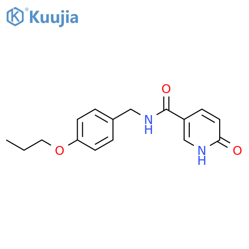 6-hydroxy-N-[(4-propoxyphenyl)methyl]pyridine-3-carboxamide structure