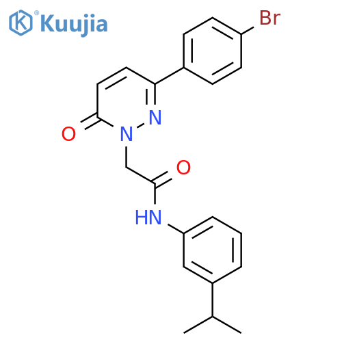 2-[3-(4-bromophenyl)-6-oxo-1,6-dihydropyridazin-1-yl]-N-[3-(propan-2-yl)phenyl]acetamide structure