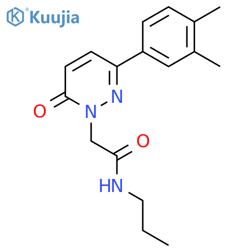 2-[3-(3,4-dimethylphenyl)-6-oxo-1,6-dihydropyridazin-1-yl]-N-propylacetamide structure