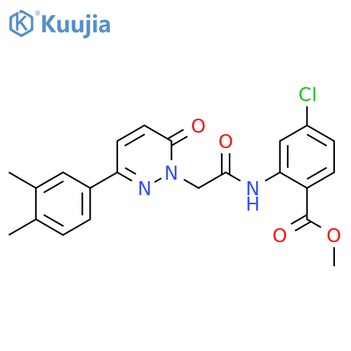 methyl 4-chloro-2-{2-[3-(3,4-dimethylphenyl)-6-oxo-1,6-dihydropyridazin-1-yl]acetamido}benzoate structure