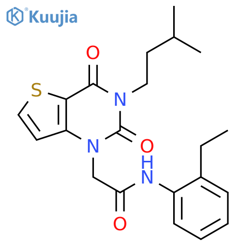 N-(2-ethylphenyl)-2-[3-(3-methylbutyl)-2,4-dioxo-1H,2H,3H,4H-thieno[3,2-d]pyrimidin-1-yl]acetamide structure