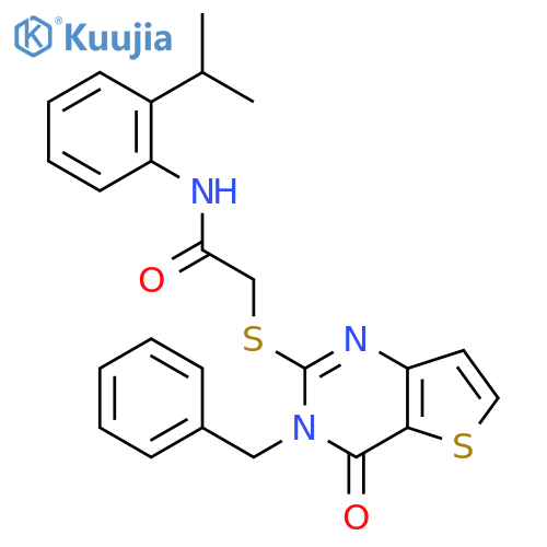2-({3-benzyl-4-oxo-3H,4H-thieno[3,2-d]pyrimidin-2-yl}sulfanyl)-N-[2-(propan-2-yl)phenyl]acetamide structure