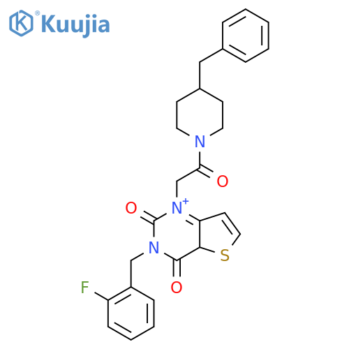 1-[2-(4-benzylpiperidin-1-yl)-2-oxoethyl]-3-[(2-fluorophenyl)methyl]-1H,2H,3H,4H-thieno[3,2-d]pyrimidine-2,4-dione structure