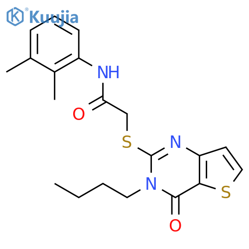2-({3-butyl-4-oxo-3H,4H-thieno[3,2-d]pyrimidin-2-yl}sulfanyl)-N-(2,3-dimethylphenyl)acetamide structure