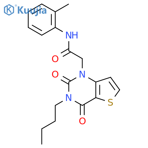 2-{3-butyl-2,4-dioxo-1H,2H,3H,4H-thieno[3,2-d]pyrimidin-1-yl}-N-(2-methylphenyl)acetamide structure