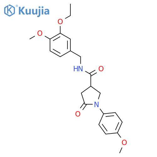 N-[(3-ethoxy-4-methoxyphenyl)methyl]-1-(4-methoxyphenyl)-5-oxopyrrolidine-3-carboxamide structure