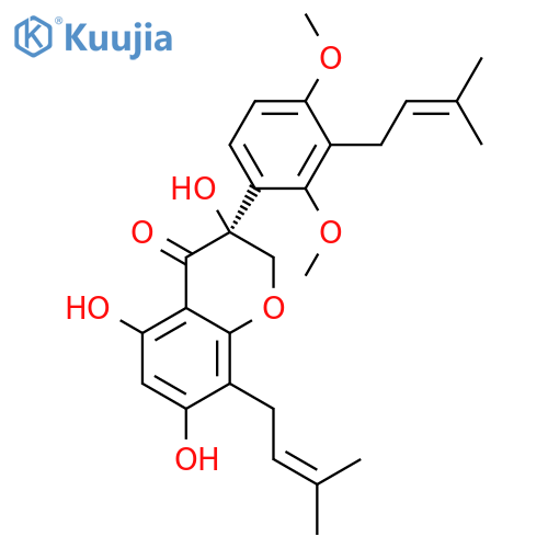 4H-1-Benzopyran-4-one,3-[2,4-dimethoxy-3-(3-methyl-2-buten-1-yl)phenyl]-2,3-dihydro-3,5,7-trihydroxy-,(+)- structure