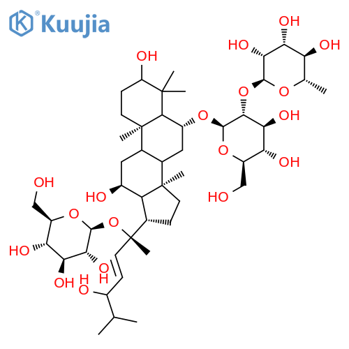 b-D-Glucopyranoside, (3b,6a,12b)-20-(b-D-glucopyranosyloxy)-3,12,24-trihydroxydammar-22-en-6-yl2-O-(6-deoxy-a-L-mannopyranosyl)-(9CI) structure