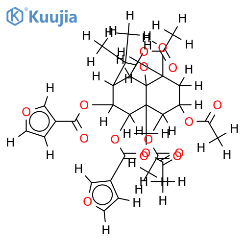 1alpha,2alpha,6beta,13-tetraacetoxy-8alpha,9beta-di(furan-3-yl-carbonyloxy)-4beta-hydroxy-beta-dihydroagarofuran structure
