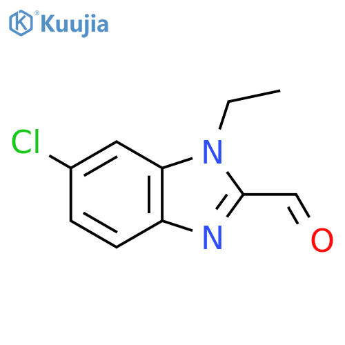 6-chloro-1-ethyl-1H-1,3-benzodiazole-2-carbaldehyde structure